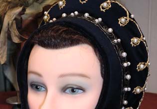 French Hood Stil 16. Jh. blau