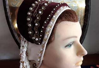 Renaissance Haube Stil 16. Jh., rot