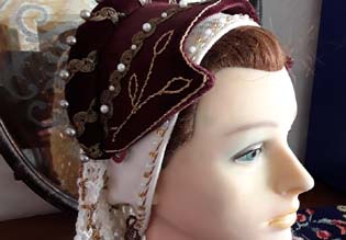 Renaissance Haube Stil 16. Jh. rot